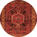 Machine Washable Persian Orange Traditional Area Rugs, wshtr671org