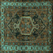 Square Persian Turquoise Traditional Rug, tr671turq