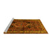 Sideview of Machine Washable Persian Yellow Traditional Rug, wshtr671yw