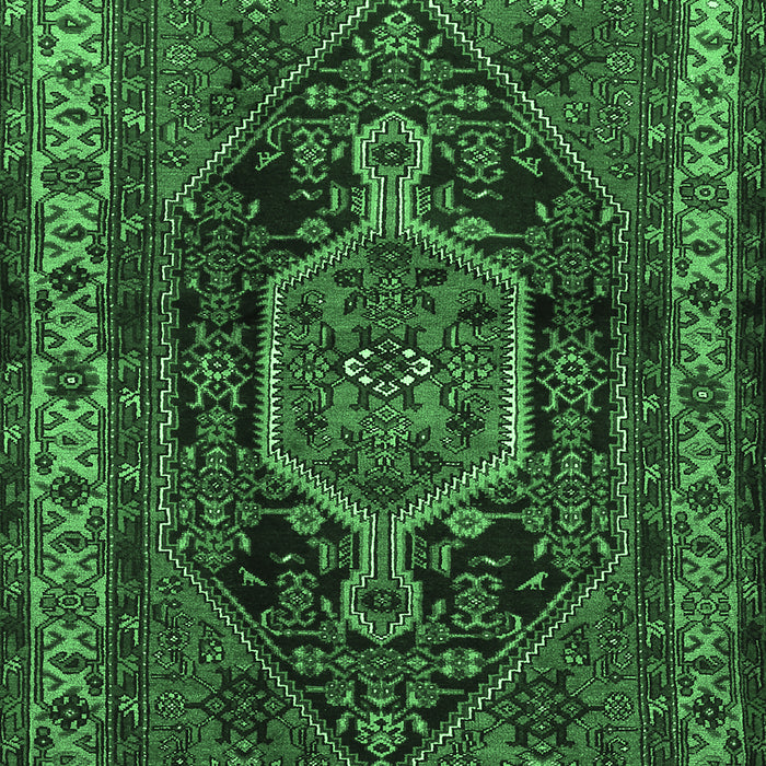 Machine Washable Persian Emerald Green Traditional Area Rugs, wshtr671emgrn
