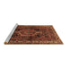 Sideview of Machine Washable Persian Brown Traditional Rug, wshtr671brn