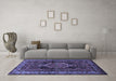 Machine Washable Persian Blue Traditional Rug in a Living Room, wshtr671blu