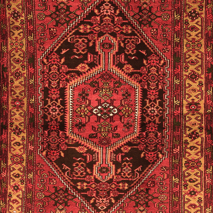 Serging Thickness of Machine Washable Persian Orange Traditional Area Rugs, wshtr671org
