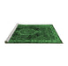 Sideview of Machine Washable Persian Emerald Green Traditional Area Rugs, wshtr671emgrn