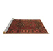 Sideview of Machine Washable Persian Brown Traditional Rug, wshtr672brn