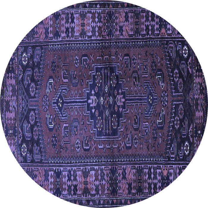 Round Machine Washable Persian Blue Traditional Rug, wshtr672blu