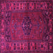 Square Machine Washable Persian Pink Traditional Rug, wshtr672pnk