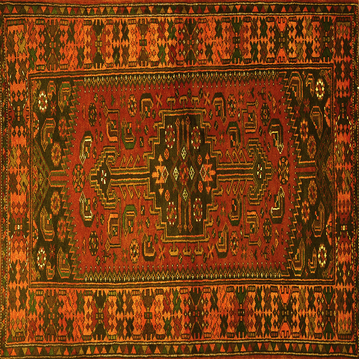 Square Persian Yellow Traditional Rug, tr672yw