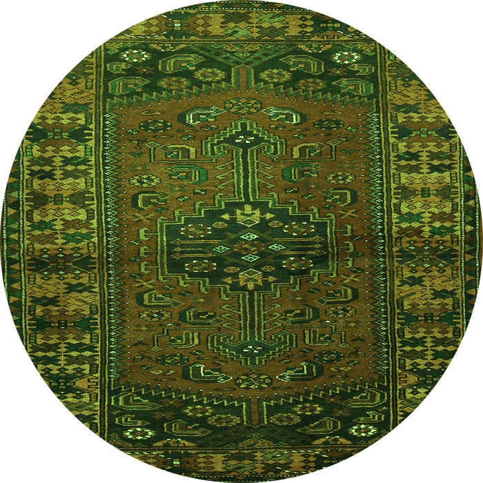 Square Persian Green Traditional Rug, tr672grn