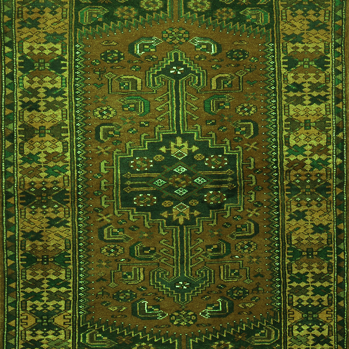 Serging Thickness of Machine Washable Persian Green Traditional Area Rugs, wshtr672grn