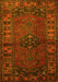 Machine Washable Persian Yellow Traditional Rug, wshtr672yw