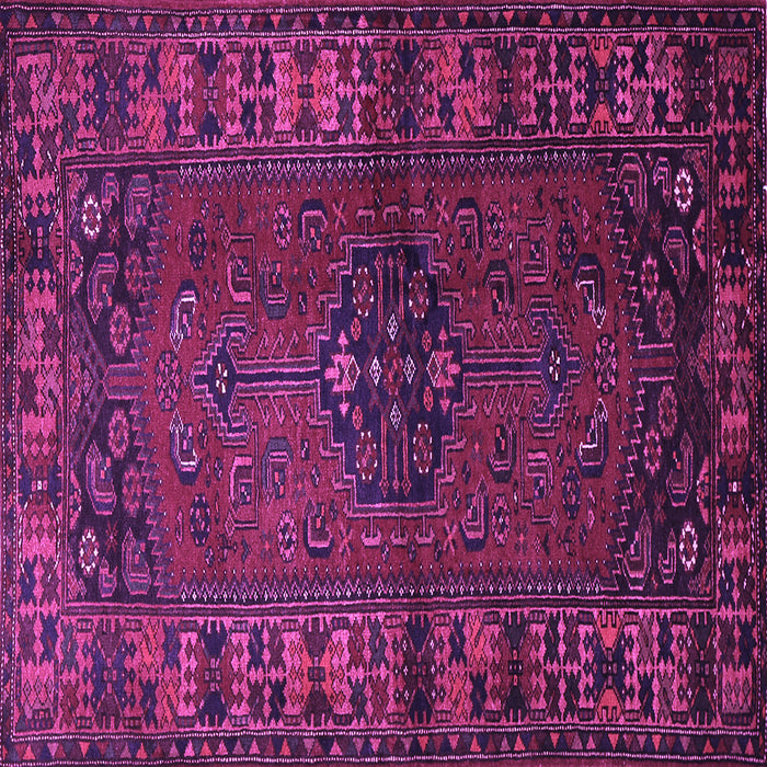 Square Machine Washable Persian Purple Traditional Area Rugs, wshtr672pur