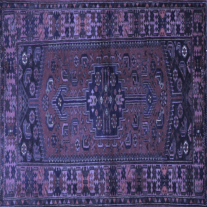 Square Machine Washable Persian Blue Traditional Rug, wshtr672blu