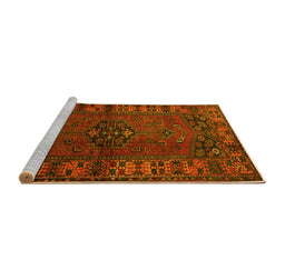Sideview of Machine Washable Persian Yellow Traditional Rug, wshtr672yw