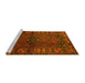 Sideview of Machine Washable Persian Yellow Traditional Rug, wshtr672yw