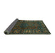 Sideview of Persian Turquoise Traditional Rug, tr672turq
