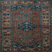 Square Machine Washable Persian Light Blue Traditional Rug, wshtr672lblu