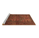 Sideview of Machine Washable Persian Brown Traditional Rug, wshtr673brn