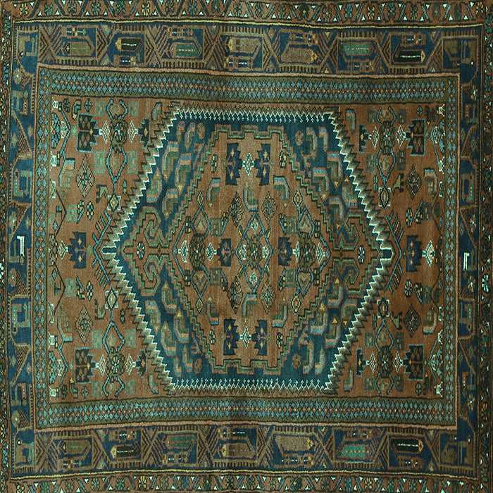 Square Persian Turquoise Traditional Rug, tr673turq