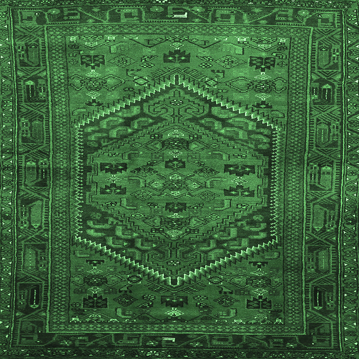 Square Persian Emerald Green Traditional Rug, tr673emgrn
