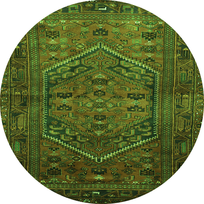 Square Persian Green Traditional Rug, tr673grn