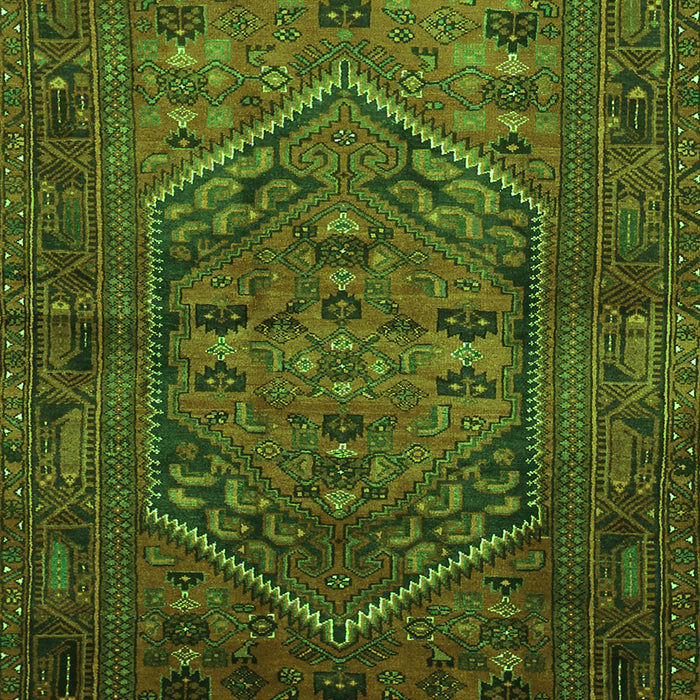 Serging Thickness of Machine Washable Persian Green Traditional Area Rugs, wshtr673grn