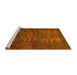 Sideview of Machine Washable Persian Yellow Traditional Rug, wshtr673yw