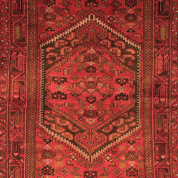 Serging Thickness of Machine Washable Persian Orange Traditional Area Rugs, wshtr673org
