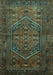 Machine Washable Persian Turquoise Traditional Area Rugs, wshtr673turq