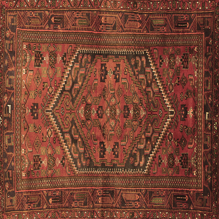 Square Persian Brown Traditional Rug, tr673brn