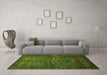 Machine Washable Persian Green Traditional Area Rugs in a Living Room,, wshtr673grn