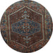 Round Machine Washable Persian Light Blue Traditional Rug, wshtr674lblu