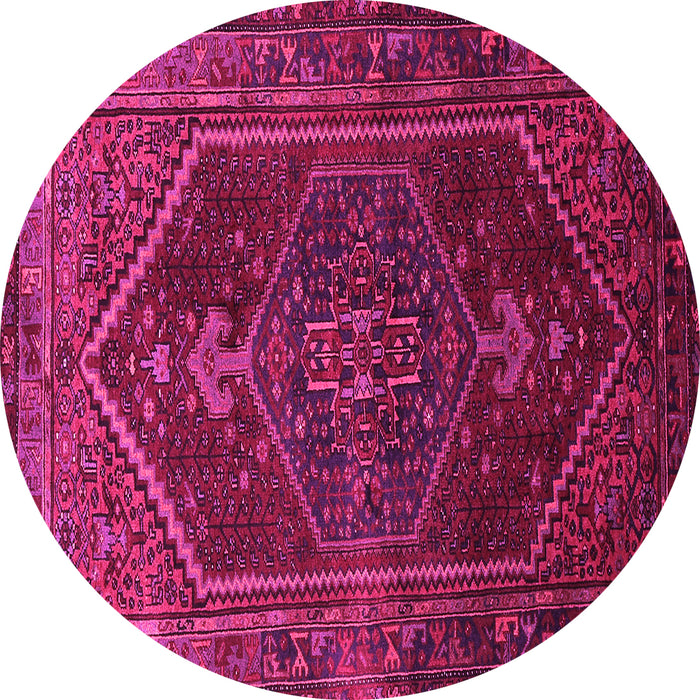 Round Persian Pink Traditional Rug, tr674pnk