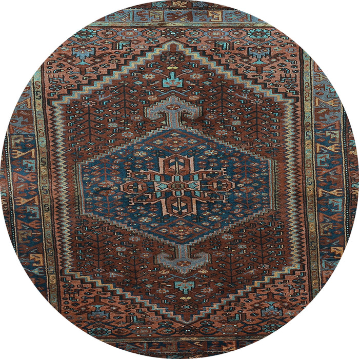 Round Persian Light Blue Traditional Rug, tr674lblu