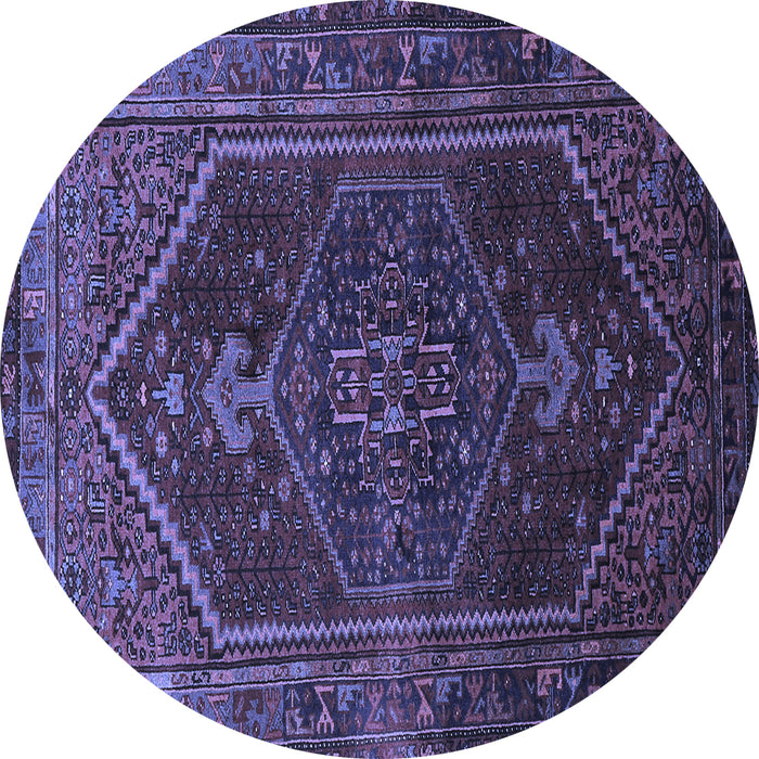 Round Persian Blue Traditional Rug, tr674blu