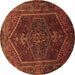 Round Machine Washable Persian Brown Traditional Rug, wshtr674brn