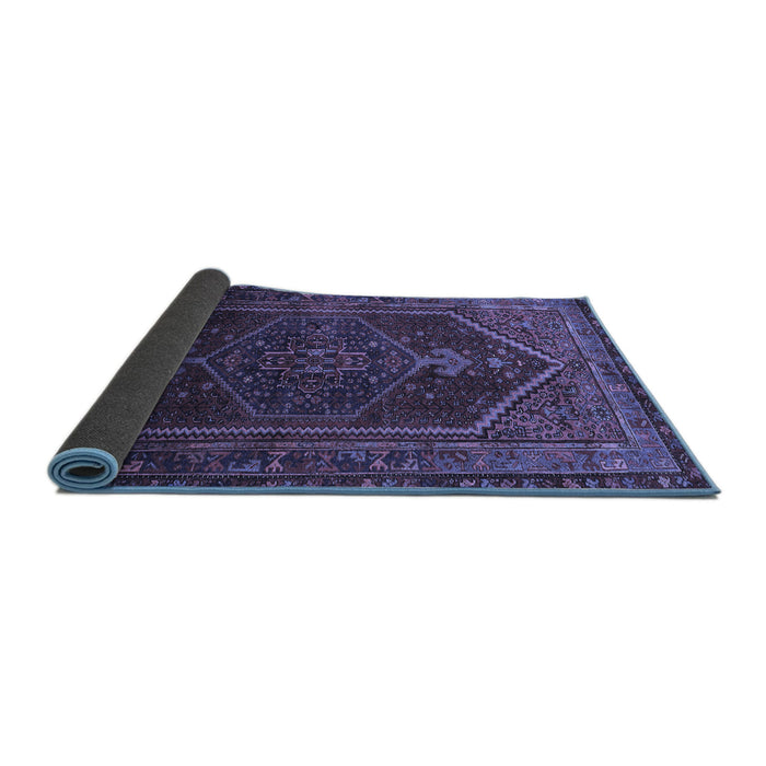 Sideview of Persian Blue Traditional Rug, tr674blu