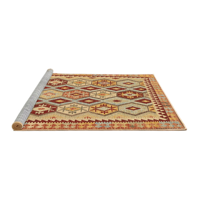 Sideview of Machine Washable Traditional Red Rug, wshtr675
