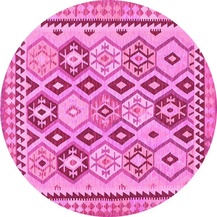 Round Southwestern Pink Country Rug, tr675pnk