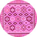 Round Southwestern Pink Country Rug, tr675pnk