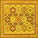 Square Southwestern Yellow Country Rug, tr675yw