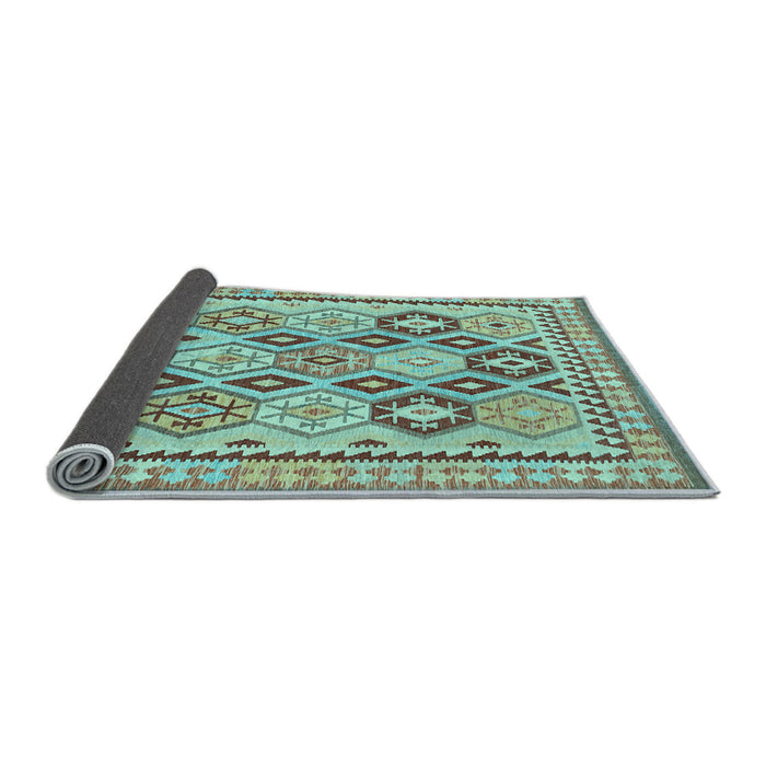 Sideview of Southwestern Light Blue Country Rug, tr675lblu