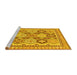 Sideview of Machine Washable Southwestern Yellow Country Rug, wshtr675yw