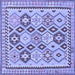 Square Southwestern Blue Country Rug, tr675blu