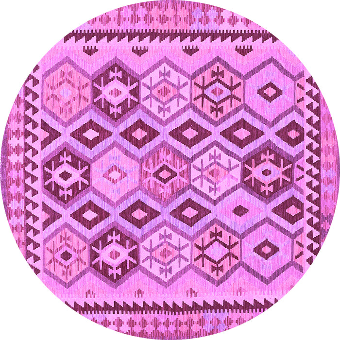 Round Southwestern Purple Country Rug, tr675pur