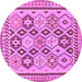 Round Southwestern Purple Country Rug, tr675pur