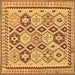 Square Southwestern Brown Country Rug, tr675brn