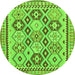 Square Southwestern Green Country Rug, tr675grn