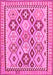 Machine Washable Southwestern Pink Country Rug, wshtr675pnk