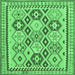 Square Southwestern Emerald Green Country Rug, tr675emgrn